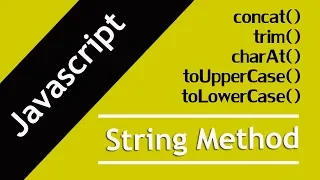 33 Javascript string methods concat trim charAt toUpperCase toLowerCase Methods in Hindi