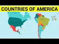 COUNTRIES OF AMERICA CONTINENT - Learn Map of North South and Central American Countries