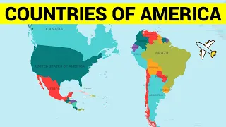 COUNTRIES OF AMERICA CONTINENT - Learn Map of North South and Central American Countries