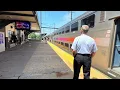 NJT Cabcar Leading Departing Edison to New York Amtrak Acela Sneaks Up 26