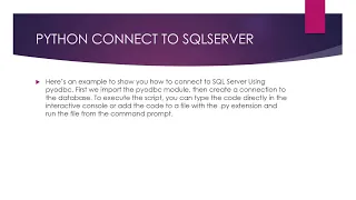 How To Connect To SQL Server In Python