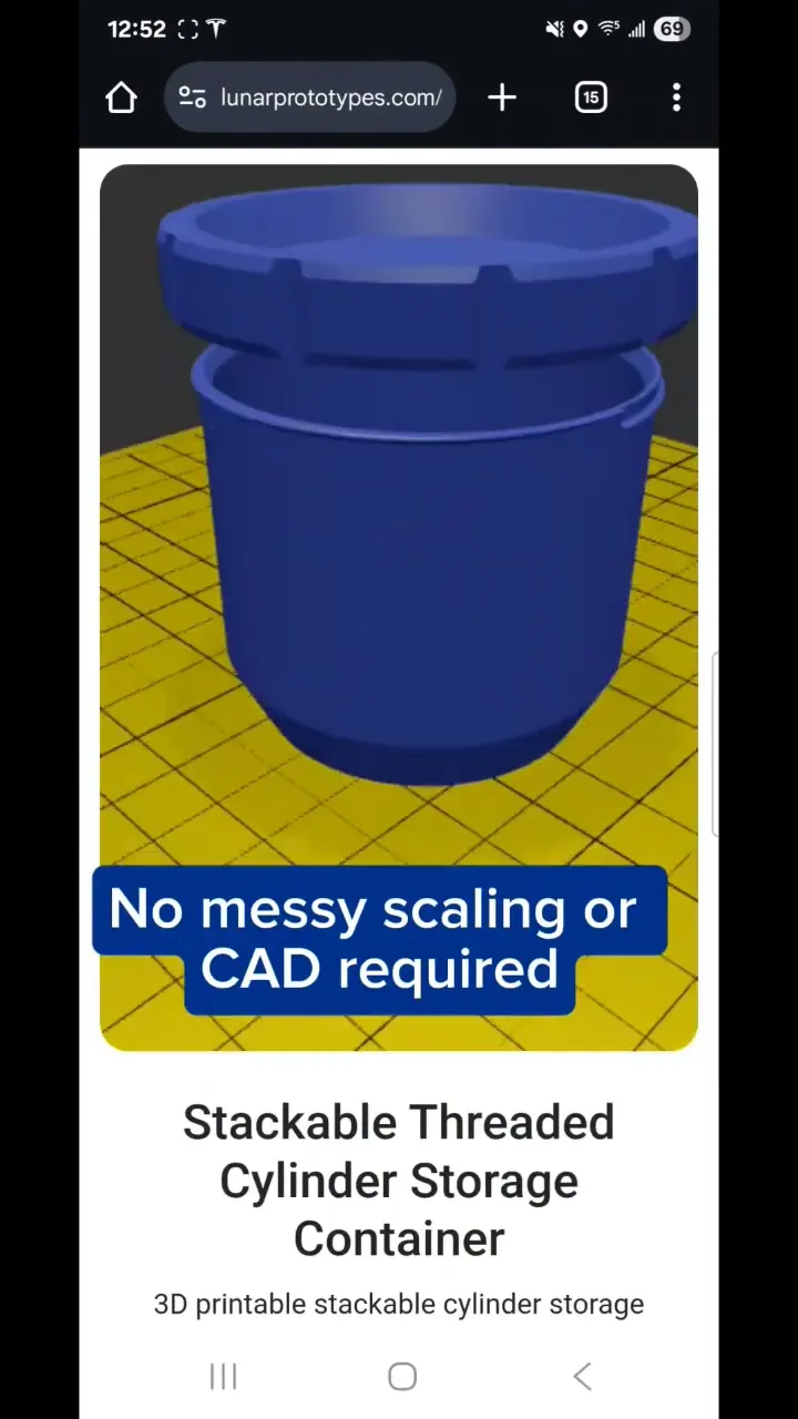 Customizable Stackable Threaded Container