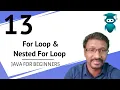 Java for Selenium 13 For Loop Statement Nested For Loop Sample Program