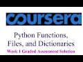 Coursera - Python Functions Files and Dictionaries