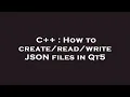 C How to write JSON files in Qt5