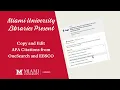 Copy and Edit APA Citations from OneSearch and EBSCO