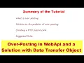 Over-Posting in WebApi and a Solution with Data Transfer Object Web Api with ASPNET Core