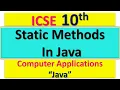 Static Methods In Java ICSE 10th Computer Application