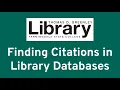 Finding Citations in Library Databases