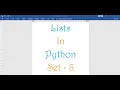 Python Lists - S