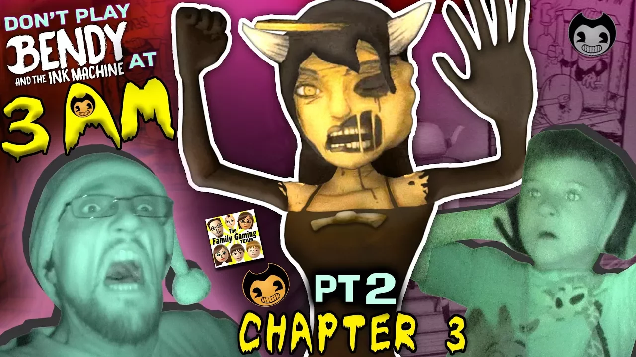 DON'T PLAY BENDY & THE INK MACHINE @ 3AM! CHAPTER 3 Alice Angel is SCARY! FGTEEV Haunted House (Pt2)