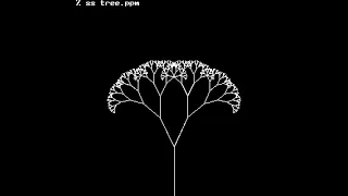 Drawing recursive fractal trees in BCPL with Turtle Graphics