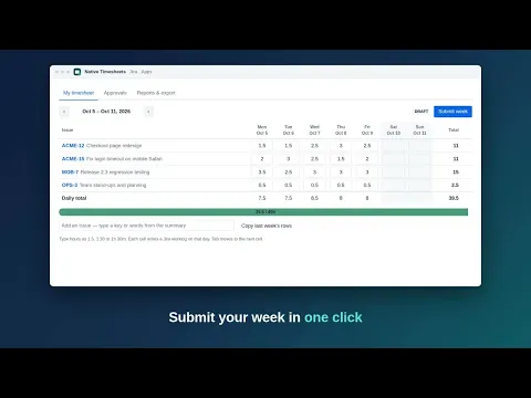 watch Native Timesheets for Jira video