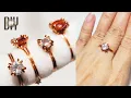 How to make easy prong ring faceted gemstones DIY wire wrap stone 964