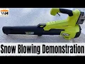 REQUESTED Clearing Snow Dusting with The Ryobi 18 Volt Brushless Leaf Blower