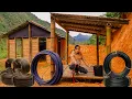 Download Lagu Highland Girl Builds Dog House From Scrap Wood and Discarded Materials | Quan Thi Tham