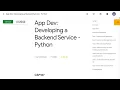 App Dev Developing a Backend Service Python GSP187