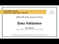 2021 PQAO Training Day 3 - Data Validation