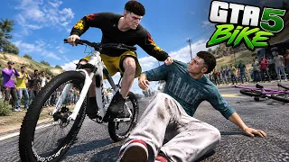 FUI com MINHA BIKE NOVA na RUA DO GRAU  *DEU BRIGA* - GTA 5 BIKE