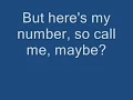 Carly Rae Jepsen - Call Me Maybe Lyrics