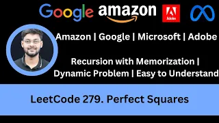 LeetCode 279 Perfect Squares Recursion with Memorization Easy to Understand Google DP