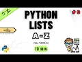Class 11 Computer Science Python Lists Chapter 9 NCERT CBSE ONE SHOT PYTHON