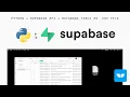 Get started with the Supabase API using Python download database table as CSV