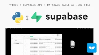 Get started with the Supabase API using Python download database table as CSV