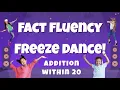Fact Fluency Freeze Dance Addition within 20 - Grade 1 2 Math Skills