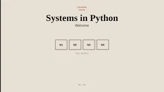 Systems in Python Welcome