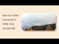 How to make carousel in HTML CSS JAVASCRIPT Swiper JS