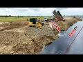 Download Lagu So Be careful Good Heavy Machine Bulldozer Shantui DH17 C3 Pushing Dirt Into Black Water Resize Road