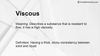 Viscous Meaning