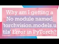 Why am I getting a No module named torchvision models utils Error in PyTorch