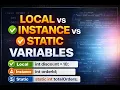 Local vs Instance vs Static Variables in Java Interview Question Explained with Example