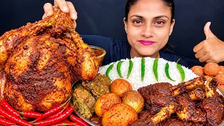 Whole Chicken Bhuna Mutton Bhuna Egg Roast Fish Curry With Rice Extra Gravy Eating 