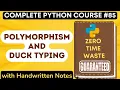 Polymorphism and Duck Typing in Python with Notes Python Tutorial -