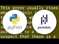 What does ValueError cannot reindex from a duplicate axis mean