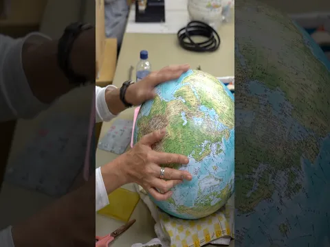 Process of mass producing terrestrial globes. A teaching tool manufacturer in Japan