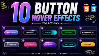 10 Amazing Button Hover Effects using HTML CSS Step-by-Step Tutorial