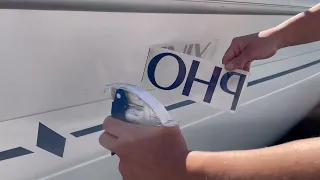 How to apply a vinyl boat name sticker | Aboard Phoenix