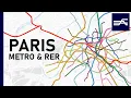 Lagu Evolution of the Paris Rapid Transit (Métro, RER) 1900-2020 (geographic map)