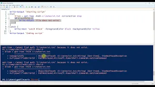 PowerShell Error Handling for Nir