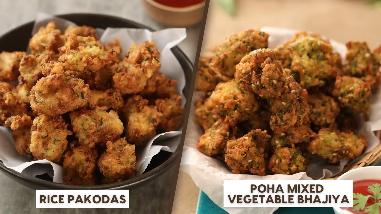 Rice Pakoras   Poha Mixed Vegetable Bhajiya   Monsoon ka Mazza   Episode 12   Sanjeev Kapoor Khazana