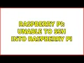 Raspberry Pi Unable to ssh into raspberry pi 3 Solutions