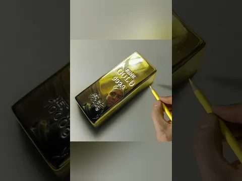 Hyper-realistic gold bar #drawing
