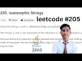 205 Isomorphic Strings HashMap leetCode 205 Easy java