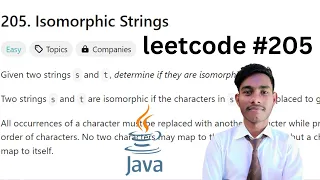 205 Isomorphic Strings HashMap leetCode 205 Easy java