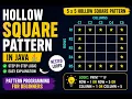 Hollow Square Pattern in Java Pattern Logic for Beginners