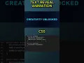 Text Reveal Animation using CSS Easy Web Design Tutorial